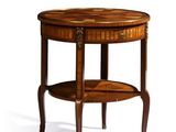 an image of a wooden table with a shelf on top of it