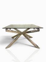 Table de salle à manger à piètement étoile en métal chromé, … (photo 2)