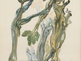 une image représentant un tableau où l'on voit un homme et une femme sur un arbre