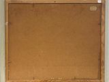 an old picture frame with a cork board in the middle of it