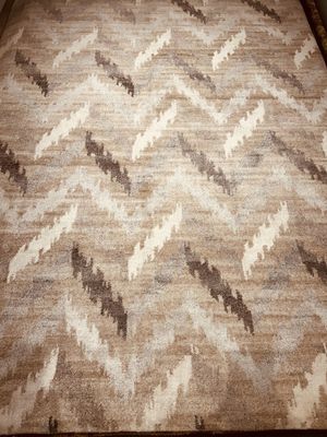 Tapis moderne noué main couleur gris blanc 230 x 160