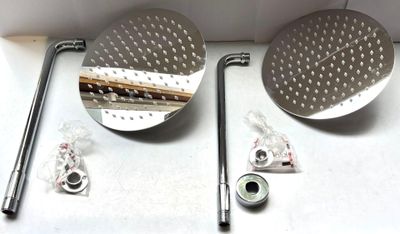 Lot de deux kit de douche de tête et bras de douche chrome -…