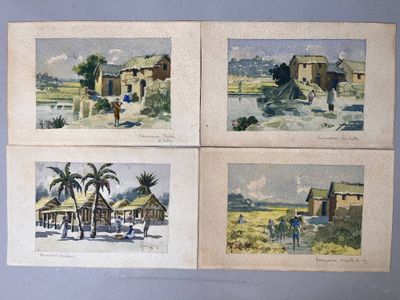 Ambroise RAKOTO (XXe siècle), La Hutte et la récolte de riz,…