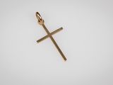une croix dorée sur fond blanc