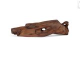 a close up of a wooden object on a white background
