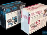 two boxes that are sitting side by side on a black background