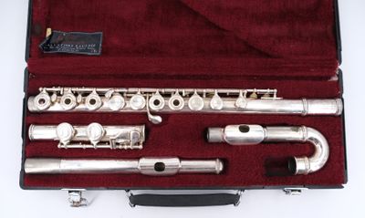a flute that is in a case on a table