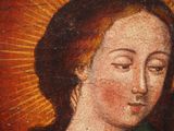 an image of a painting of a woman with a halo on her head