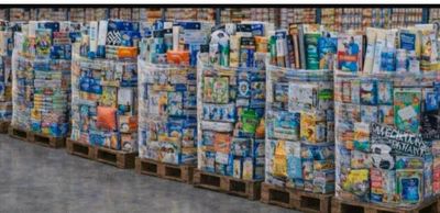 a lot of boxes that are stacked up on a pallet