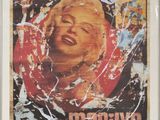 une photo d'une affiche représentant Marilyn Monroe dans un cadre blanc
