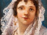 une image représentant un tableau d'une femme portant un voile