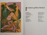 un livre ouvert sur lequel figure l'image d'une femme à cheval
