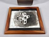 a picture of a drawing of a camera on a table