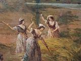 a painting of a group of women in a field
