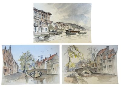 Michel HERTZ (1933-2022) Barques sur le Bosphore (Sainte Sop…