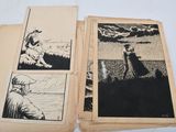 two pages of a book with black and white illustrations on them