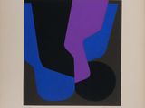 une image représentant une peinture abstraite dans les tons de noir et de bleu