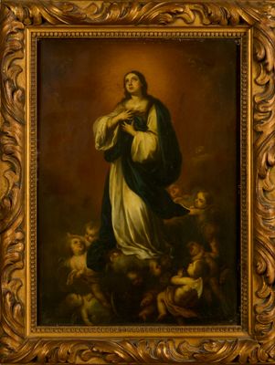 a painting of a woman holding a child in her arms