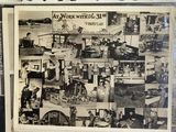 a black and white photo of a collage of pictures