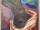 un tableau représentant un homme tenant une banane à la main