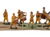 figurines of a group of men in uniforms on a table