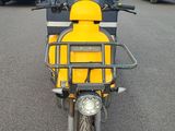 a motorcycle that is parked in a parking lot
