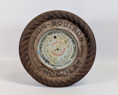 CHOCOLAT GUERIN-BOUTRON, vers 1920, baromètre anéroïde publi…