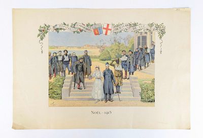 un tableau représentant un groupe de personnes descendant les marches