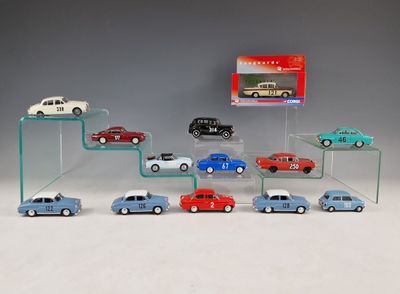 a display case with a lot of cars on it