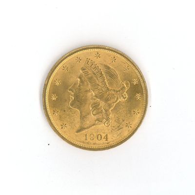 an image of a gold coin on a white surface