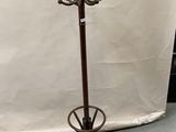 wrought iron coat rack with coat hanger and hat rack