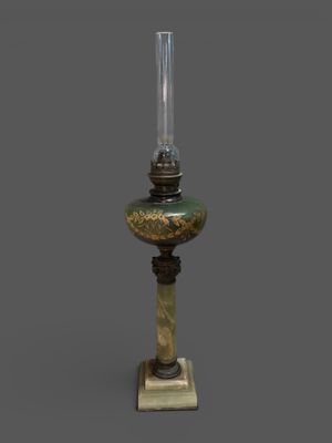 a lamp that is sitting on top of a table