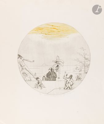 une image représentant un dessin d'un homme et d'une femme assis sur une plage