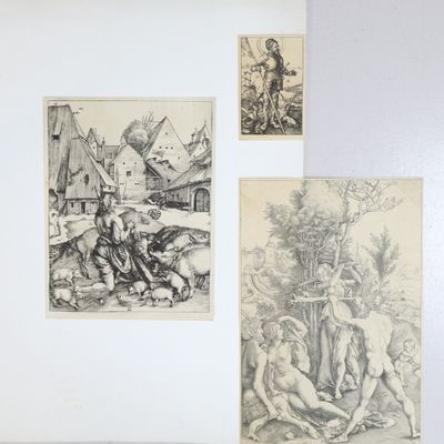 deux dessins représentant un homme et une femme assis sur un lit