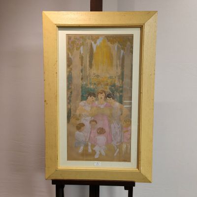 une photo d'un tableau représentant une femme et deux enfants