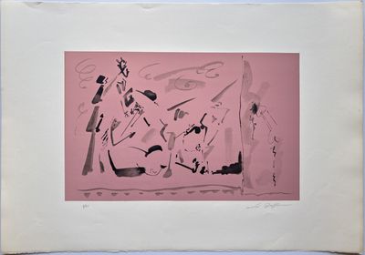 an image of a picture of a painting on a pink background