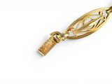 an image of a close up of a gold bracelet with a lock
