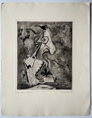 an old black and white drawing of a man on a horse