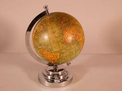 Globe terrestre par G. Thomas éditeur, Paris. Base circulair… - Photo 1