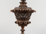 an image of a wooden vase sitting on top of a table
