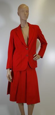 BURBERRY ENSEMBLE en laine rouge vermillon en laine 80% et a…