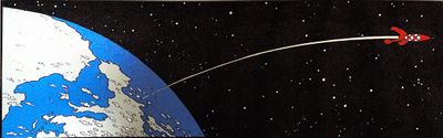 a picture of a space shuttle flying over the earth