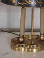 LAMPE BOUILLOTTE en bronze à deux lumières et abat-jour en t… (photo 2)