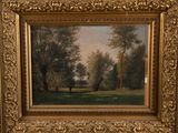 an image of a painting of a wooded landscape with trees