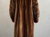 a woman in a fur coat is standing on a mannequin