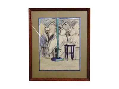 ECOLE ORIENTALE du XXe siècle "La discussion"