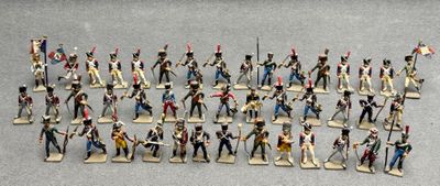 Collection de 40 soldats de plomb modernes, faits main.
