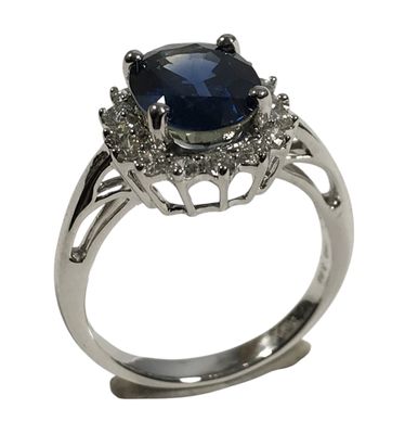 BAGUE en or blanc 750/1000 (poinçon tête d'aigle) sertie en …