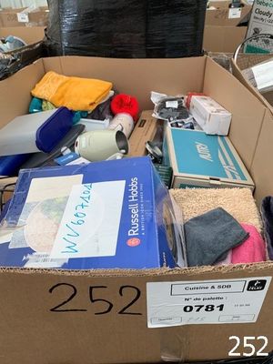 a cardboard box full of items that are in the store