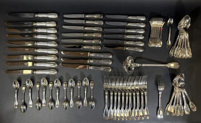 a lot of silver spoons and forks on the table